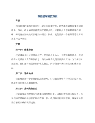 救助猫咪筹款方案