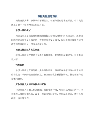 救援力量应急方案