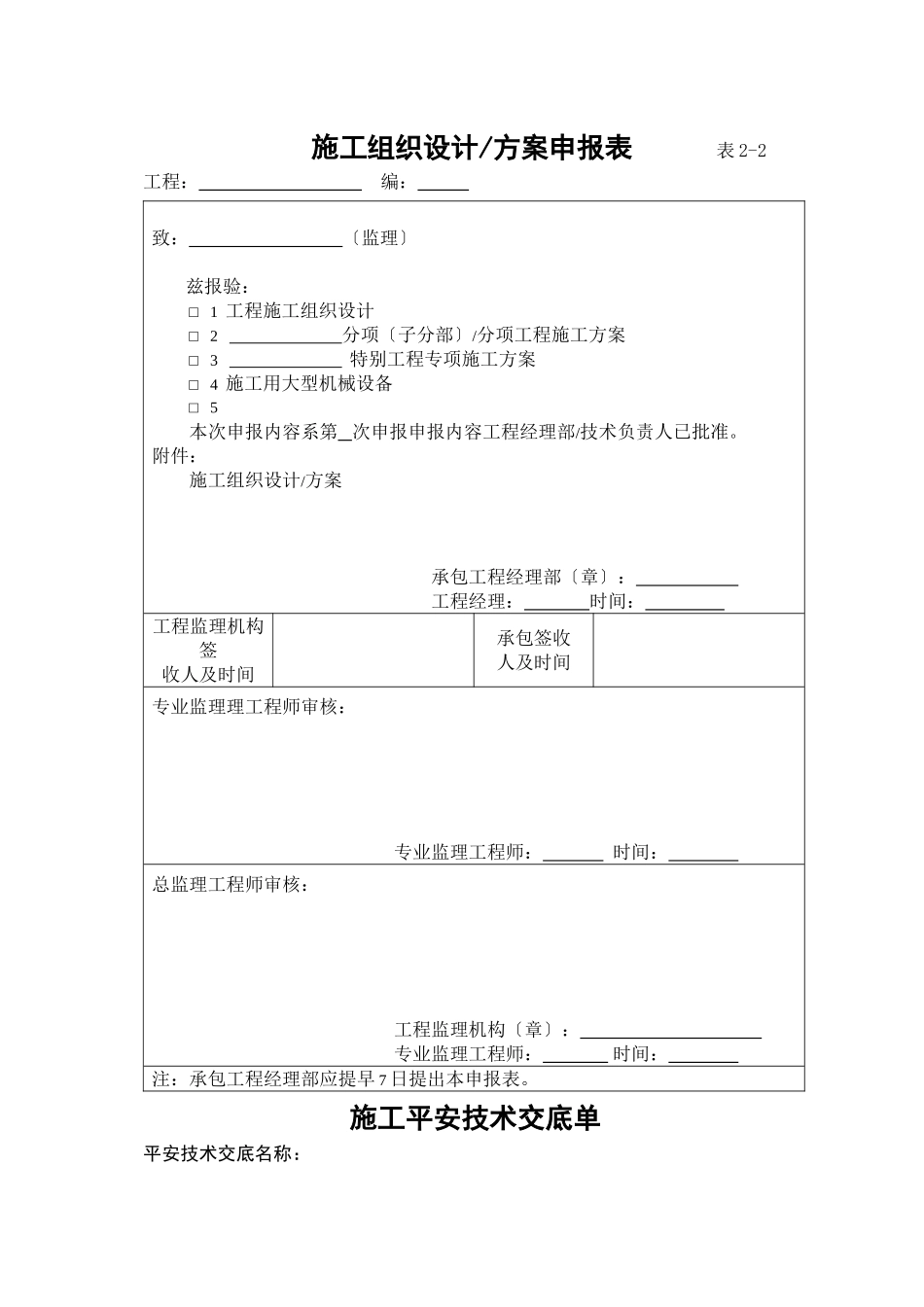 施工组织设计（        专项施工方案）审批表_第3页
