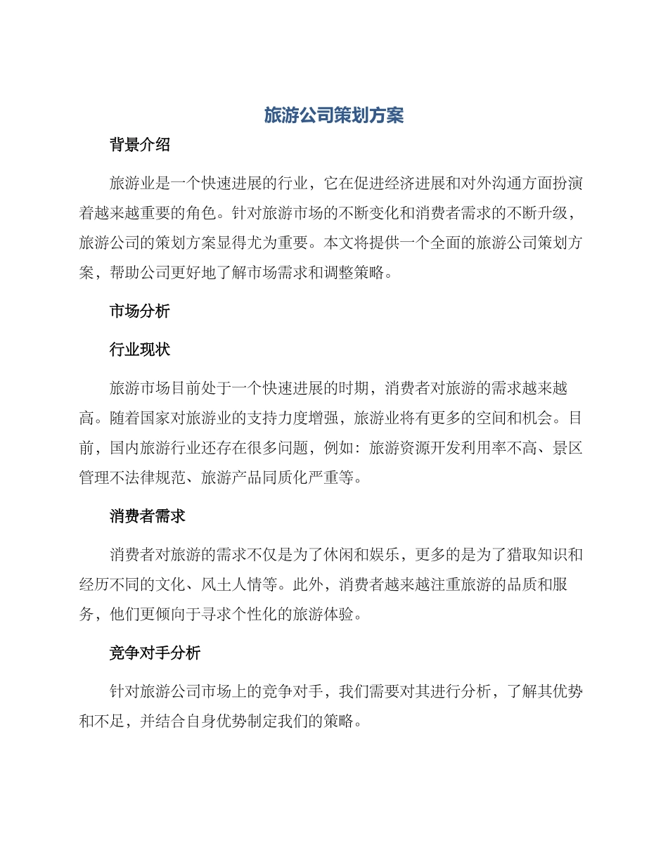 旅游公司策划方案_第1页