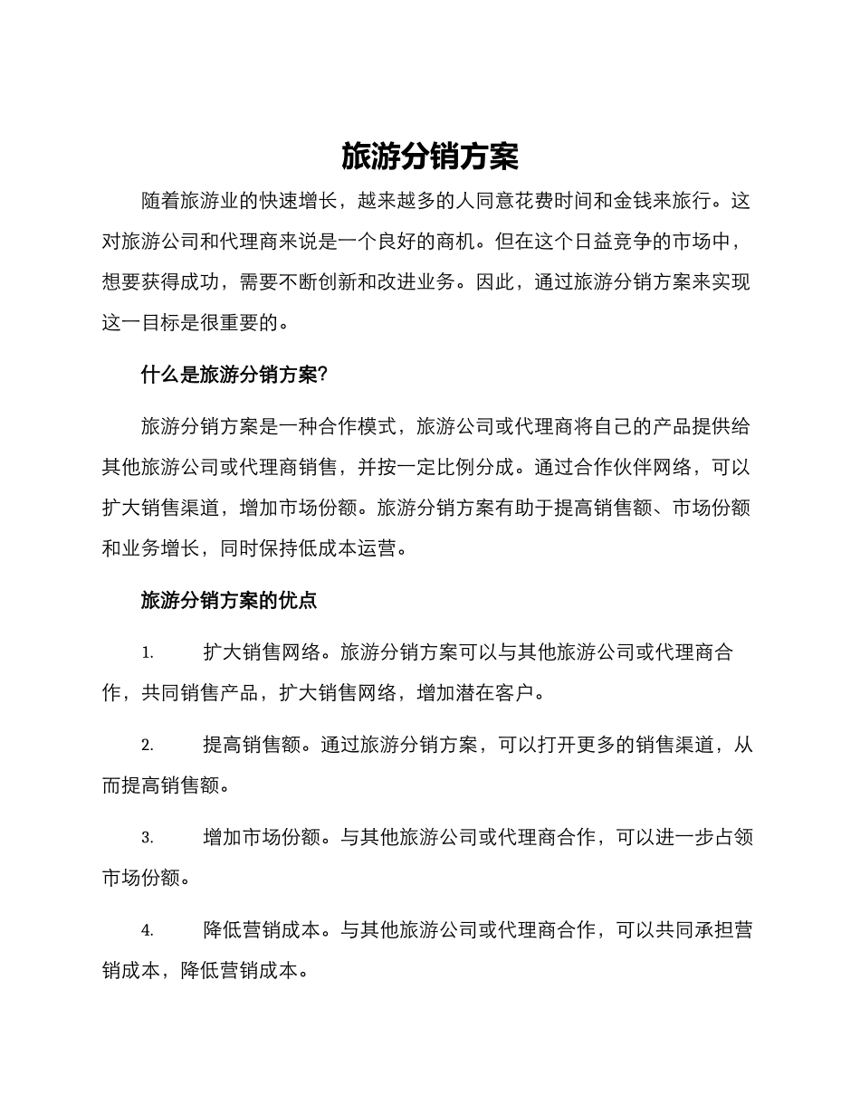 旅游分销方案_第1页