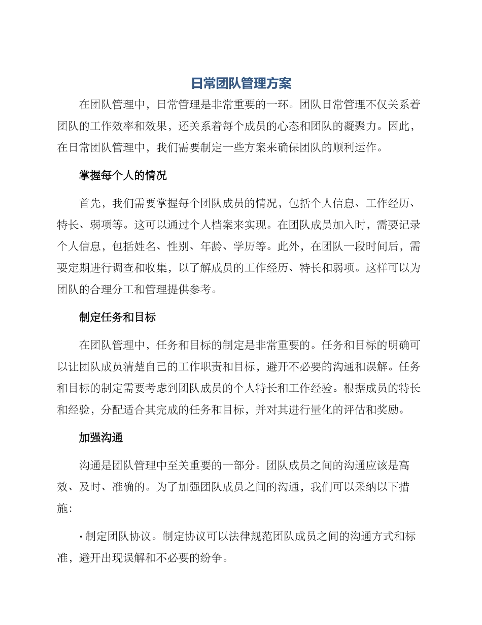 日常团队管理方案_第1页