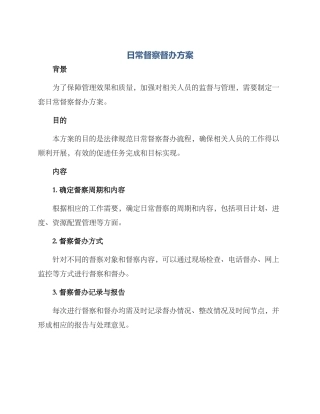 日常督察督办方案