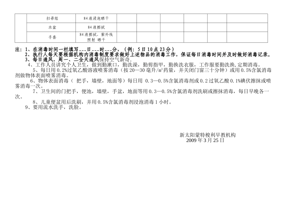 早教机构消毒记录表_第3页