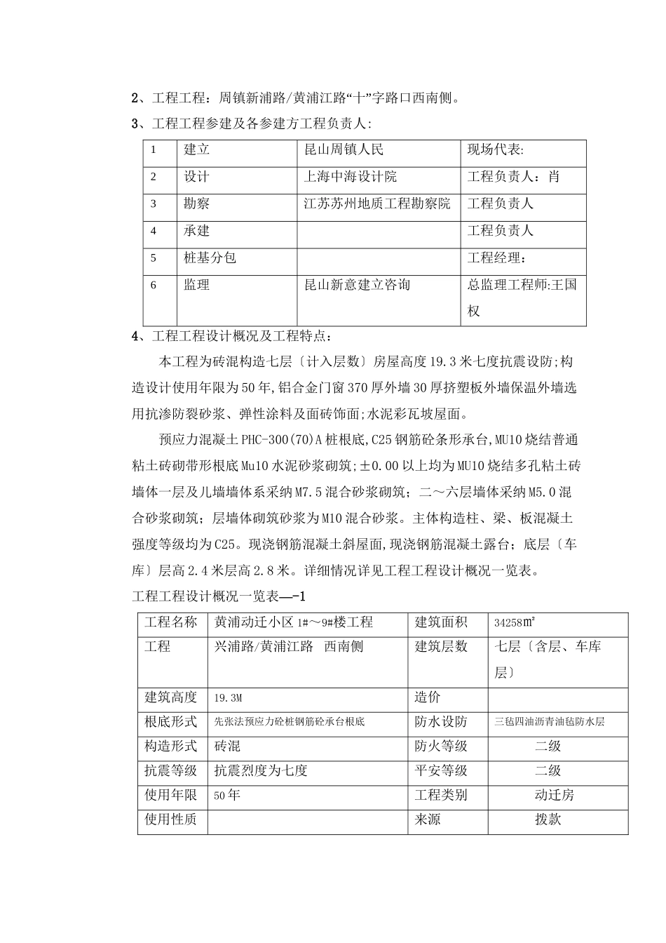 昆山市周市镇人民政府黄浦动迁小区住宅楼工程监理规划_第3页