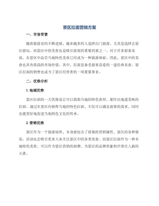 景区拉面营销方案
