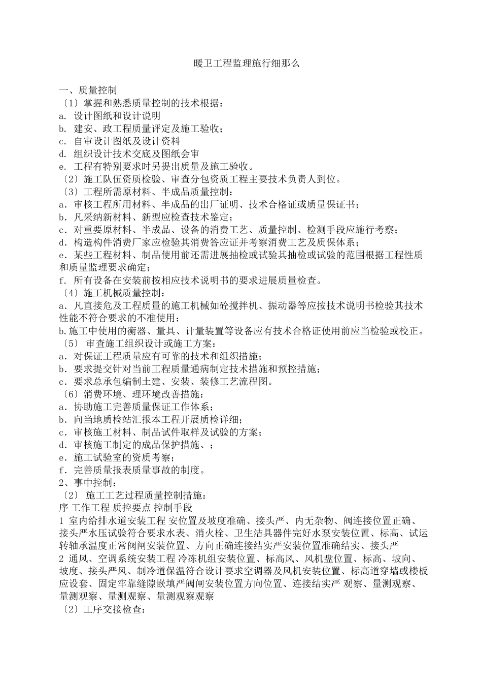 暖卫工程监理实施细则_第1页