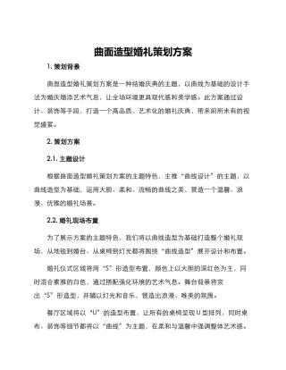 曲面造型婚礼策划方案