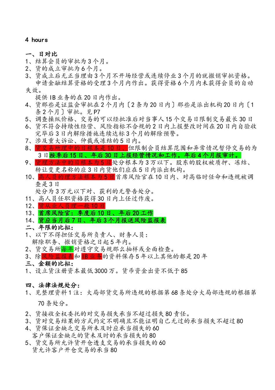 期货法律记忆方法 四小时通过考试_第1页