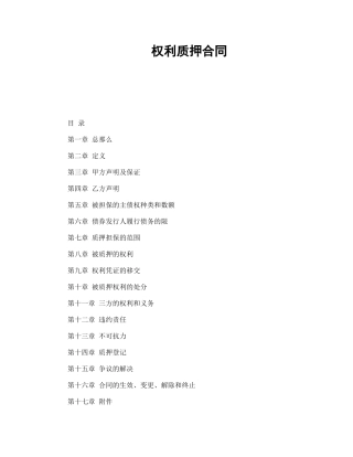 权利质押合同（DOC11页）