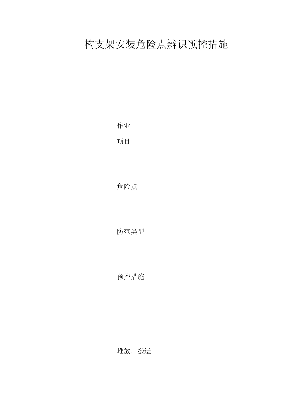 构支架安装危险点辨识预控措施_第1页