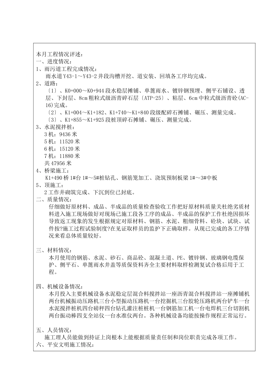某公路工程监理月报_第3页