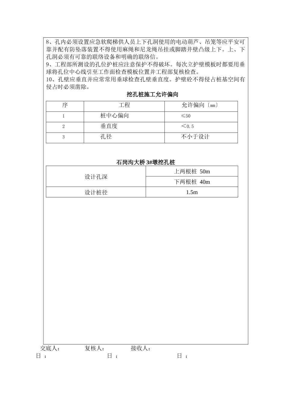 某大桥人工挖孔桩技术交底书_第3页