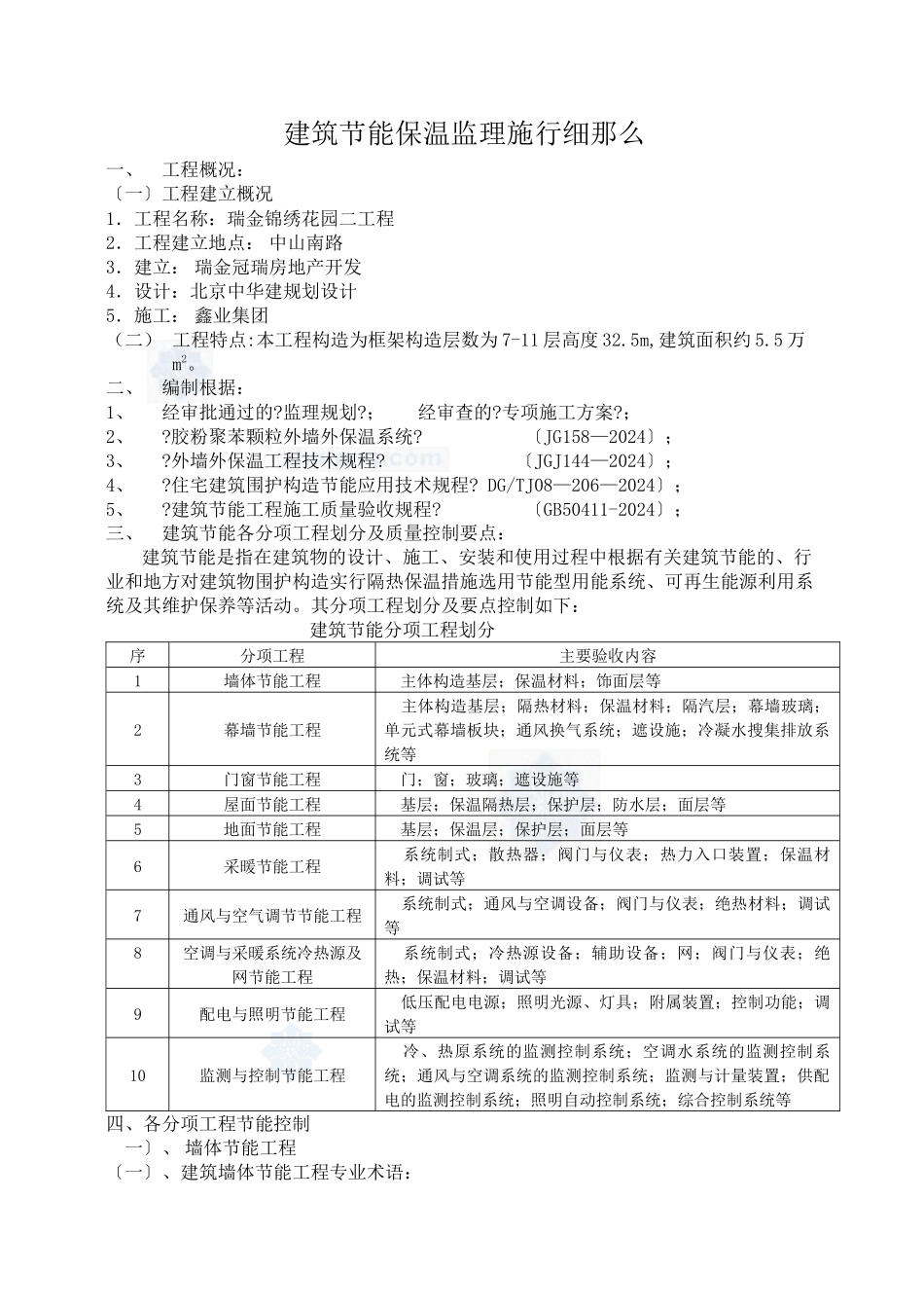 某小区建筑节能保温工程监理实施细则_第1页