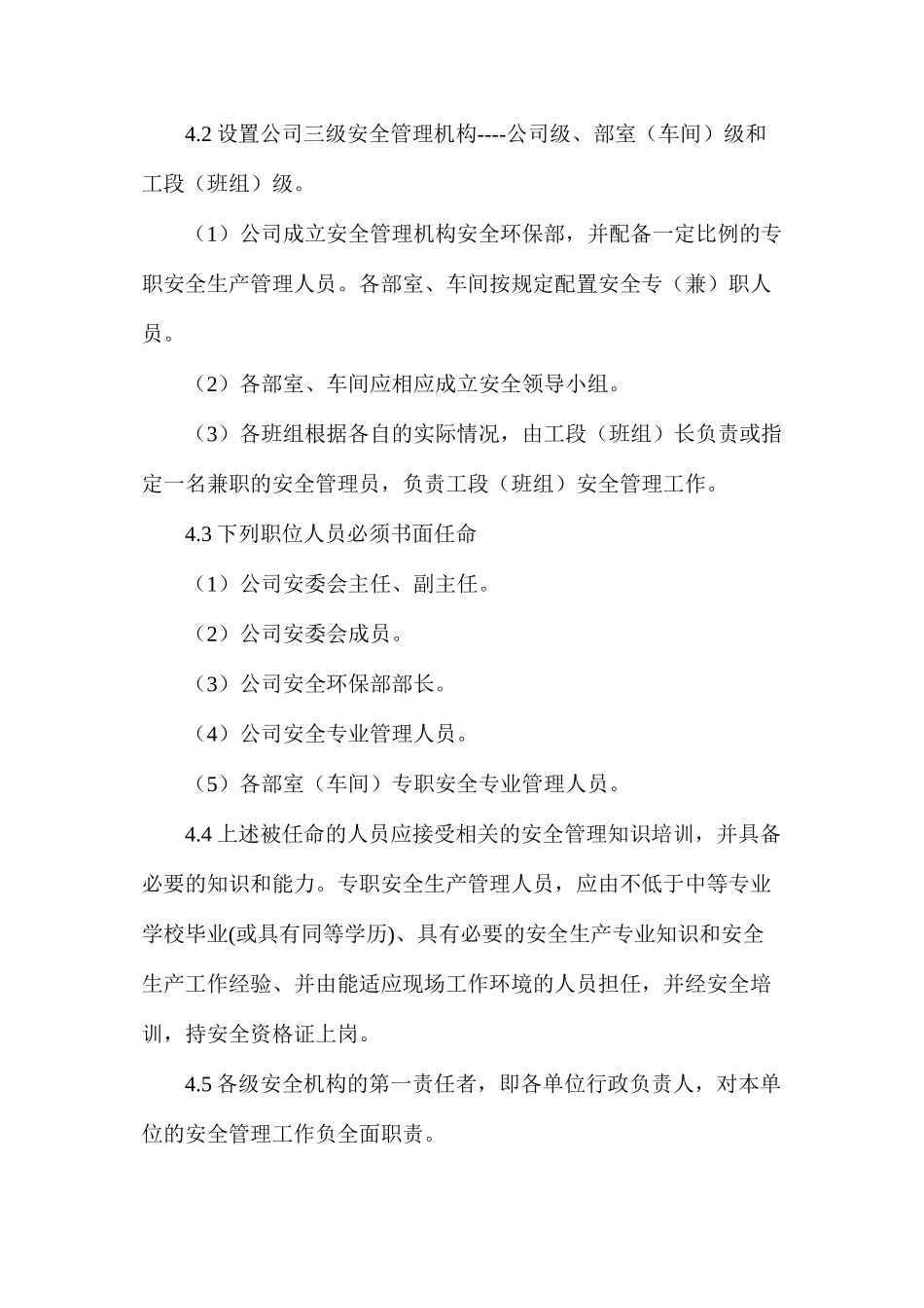 某有限公司安全管理机构、人员设置制度_第3页