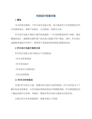 栏目设计包装方案