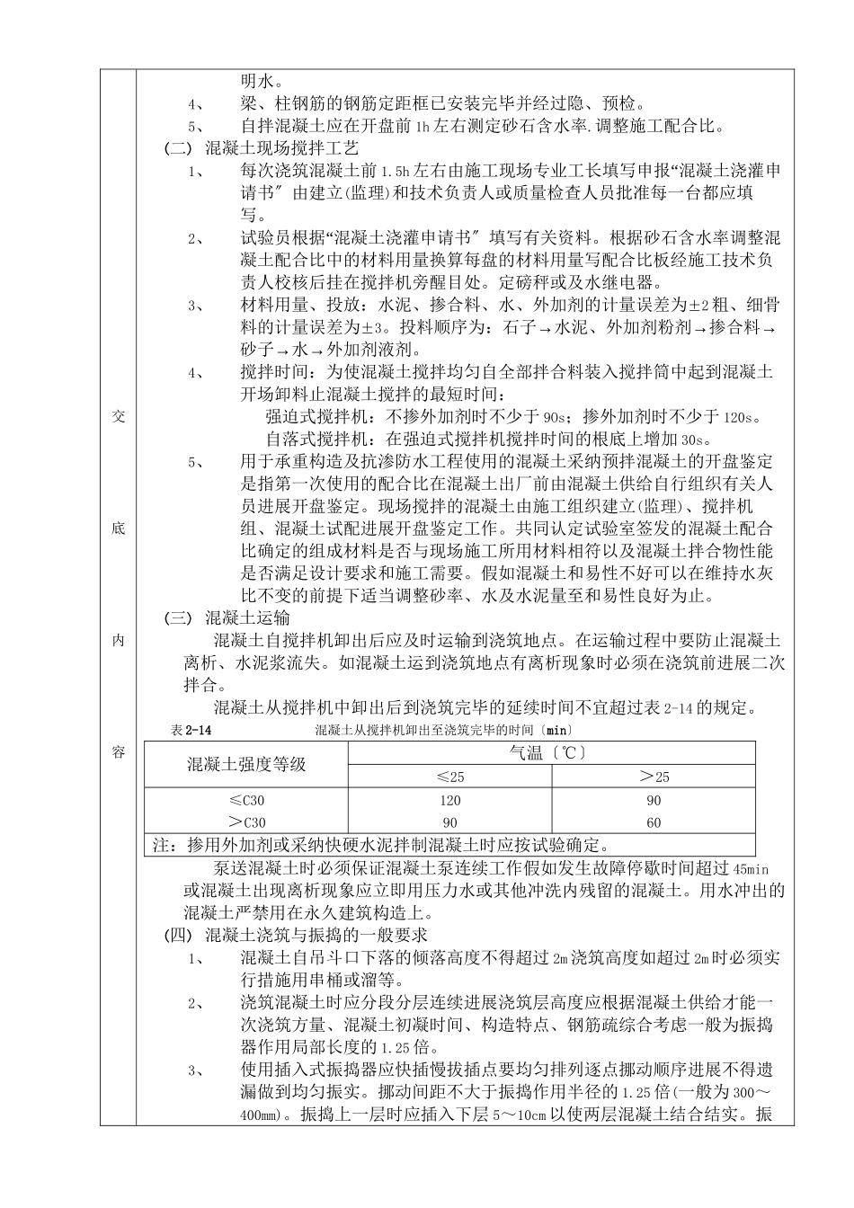 框架结构混凝土浇筑工程_第2页