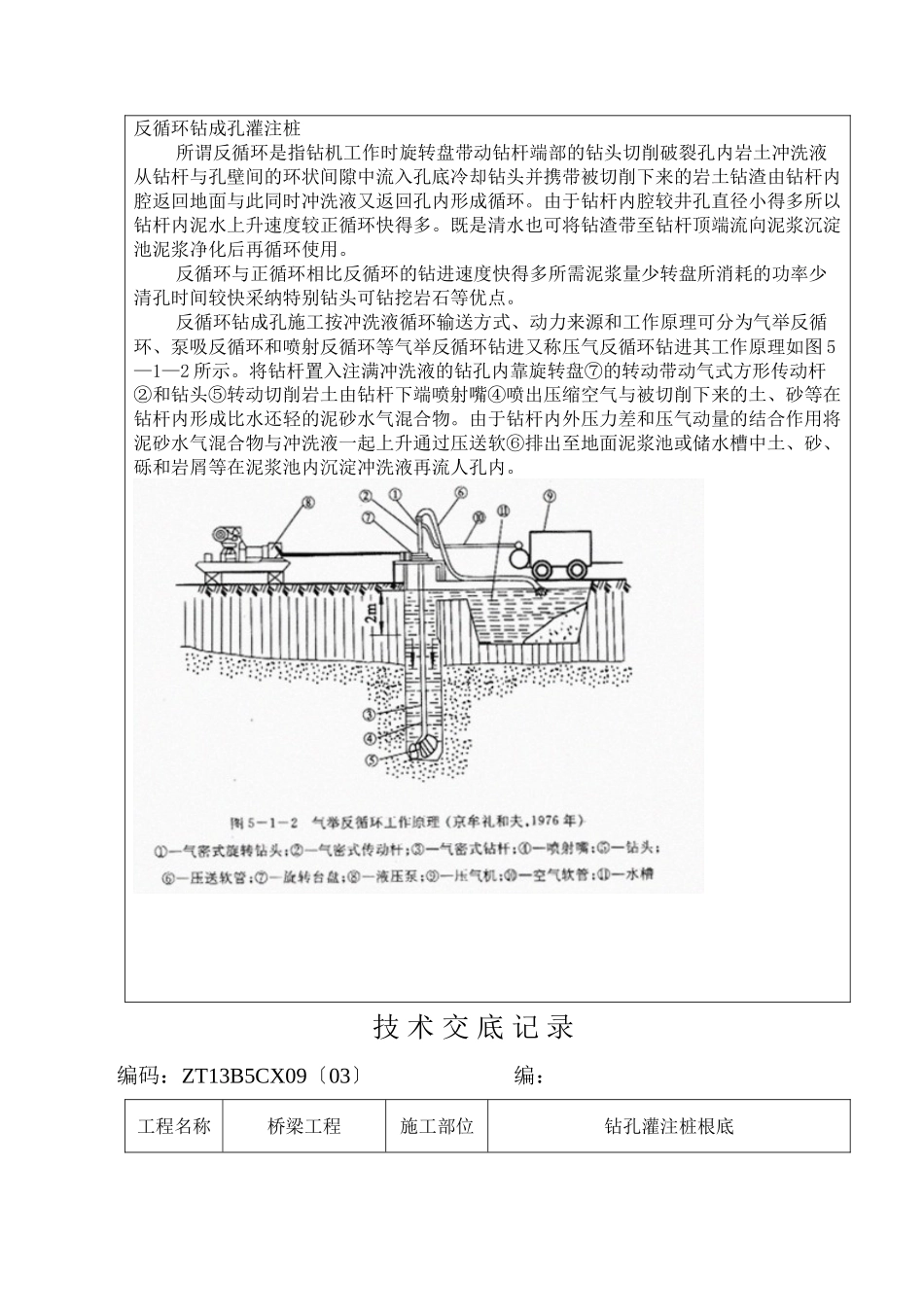 桥梁工程钻孔灌注桩基础技术交底记录_第2页