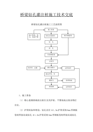 桥梁钻孔灌注桩施工技术交底