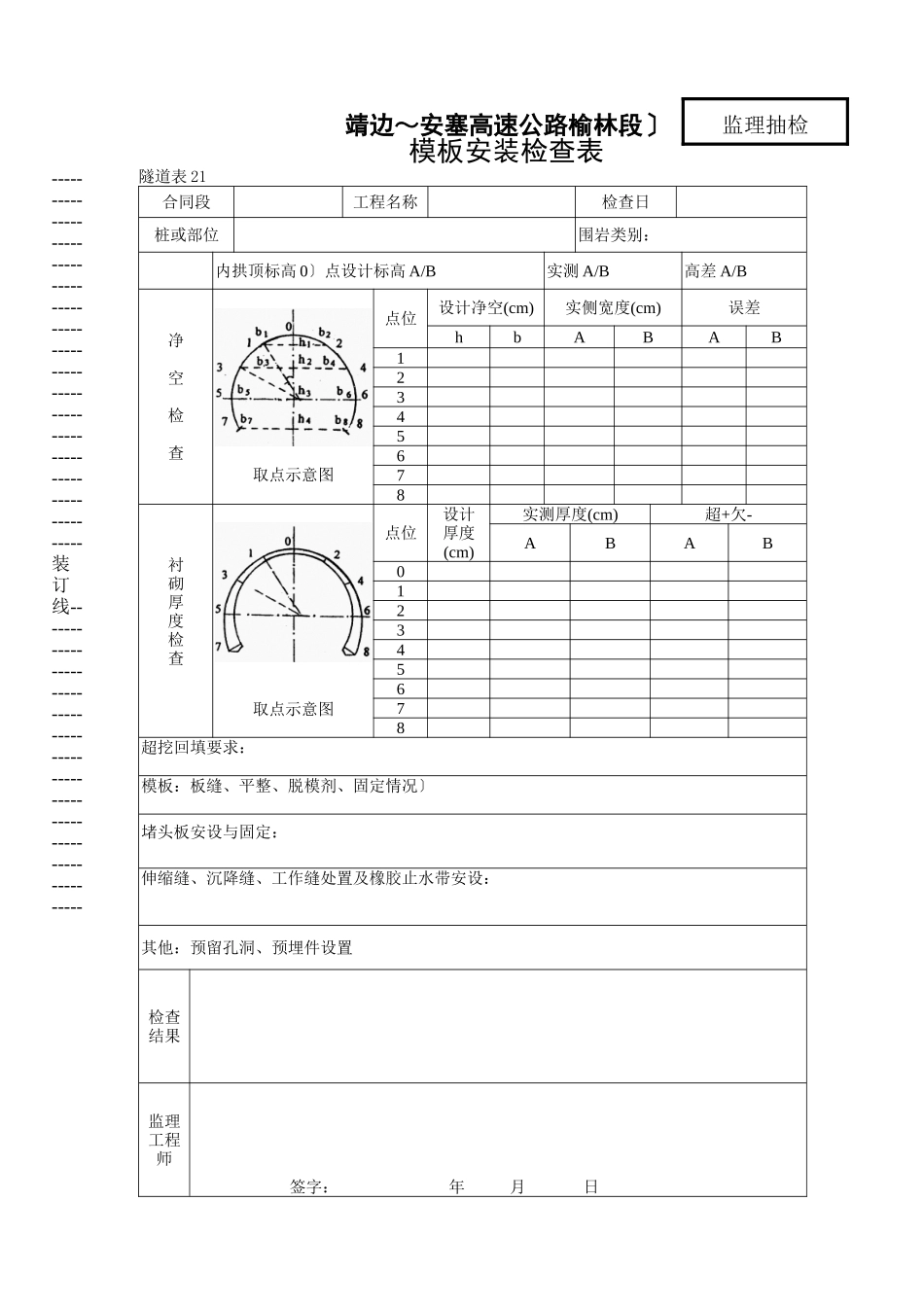 模板安装检查表_第1页