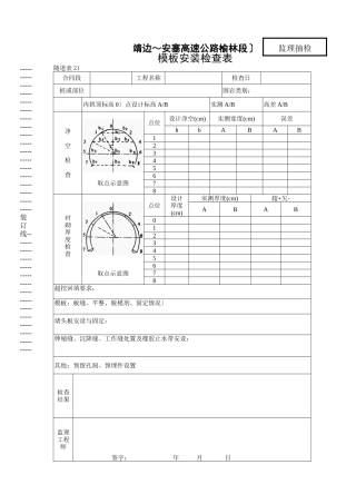 模板安装检查表