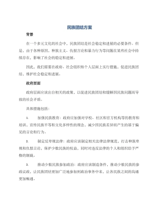民族团结方案