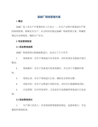 氯碱厂现场管理方案