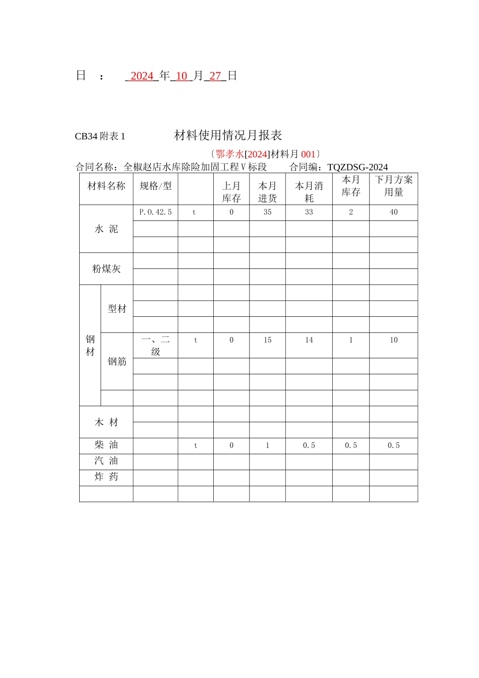 水库管护设施工程施工月报_第3页