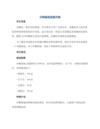 沙棘基地发展方案