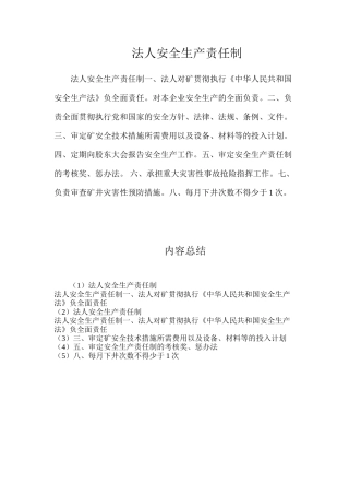 法人安全生产责任制