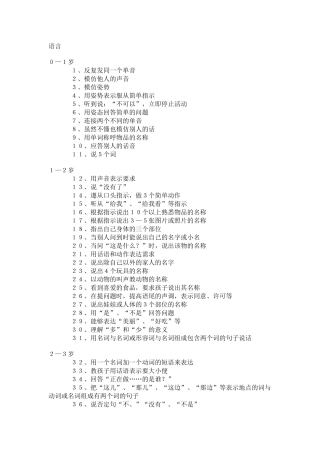 波特奇早期教育行为核对表