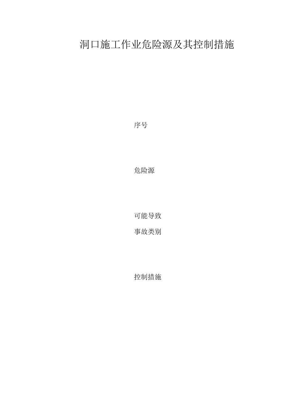 洞口施工作业危险源及其控制措施_第1页