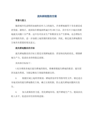 流失耕地整改方案