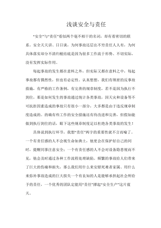 浅谈安全与责任