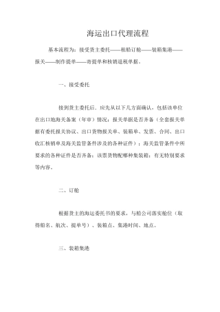 海运出口代理流程