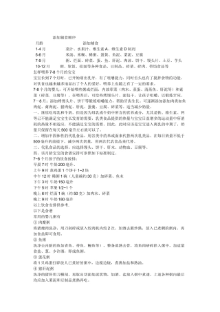 添加辅食顺序