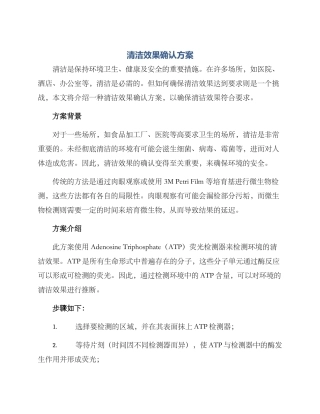 清洁效果确认方案