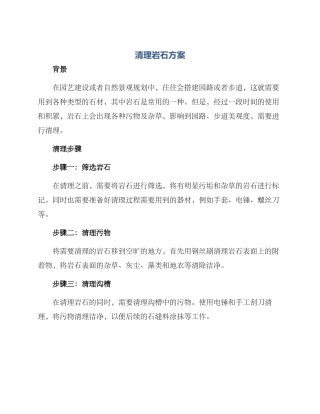 清理岩石方案