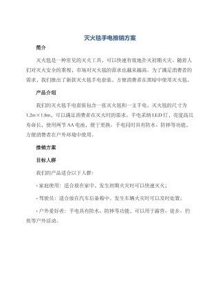 灭火毯手电推销方案