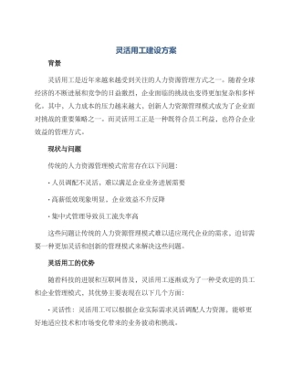 灵活用工建设方案