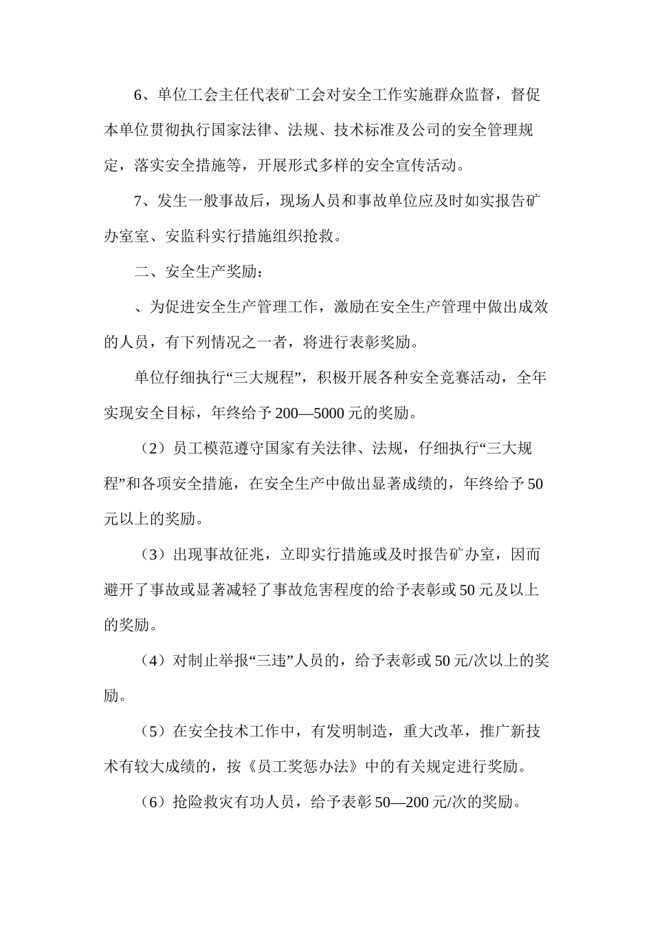 煤矿安全生产奖惩制度_第2页