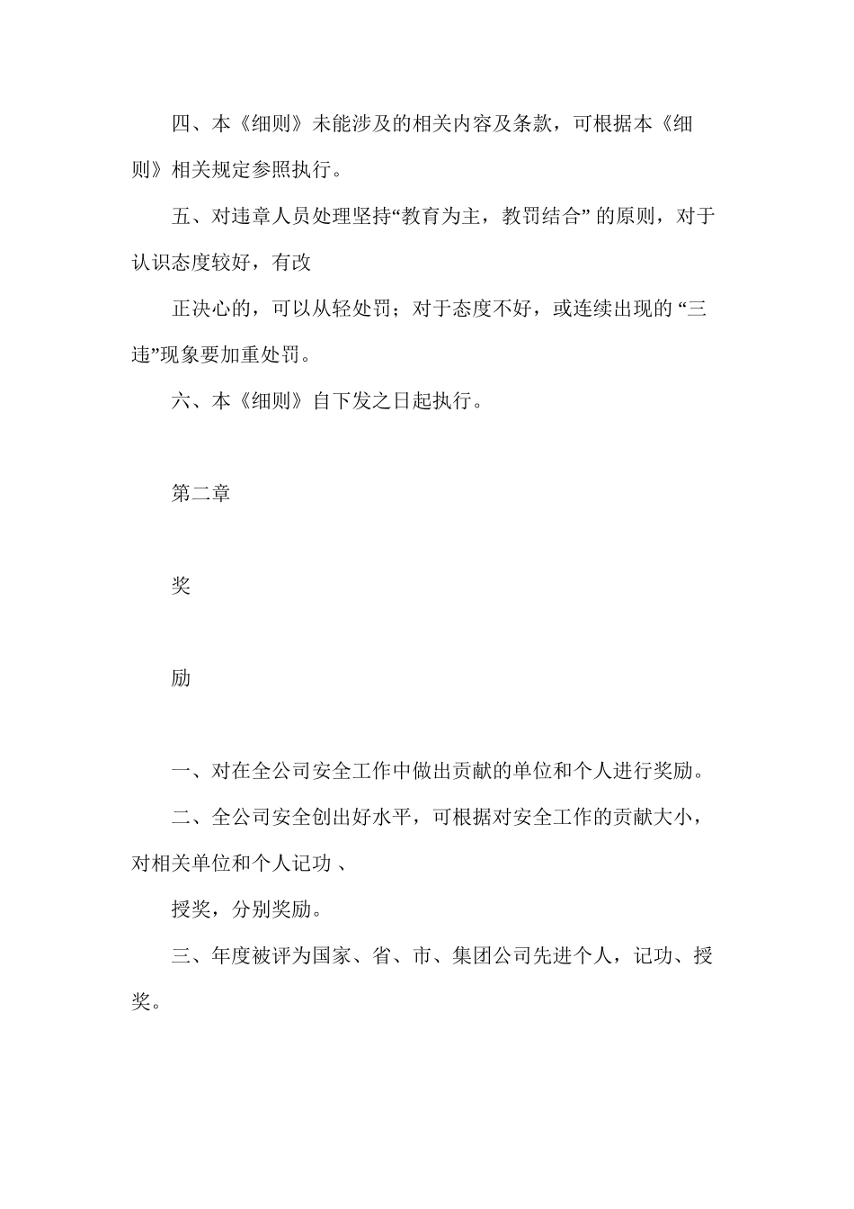 煤矿安全生产奖惩细则惩细_第2页