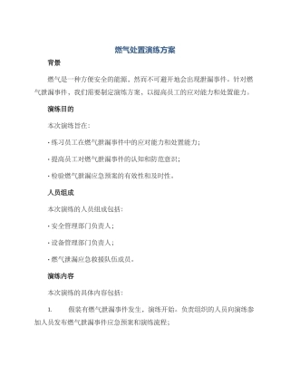 燃气处置演练方案