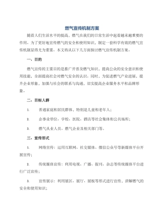 燃气宣传机制方案