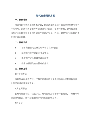 燃气安全调研方案