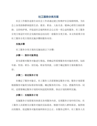 社工服务分类方案