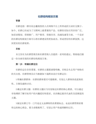 社群结构规划方案