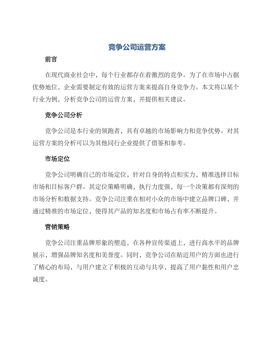 竞争公司运营方案_第1页