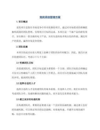 竞优项目管理方案
