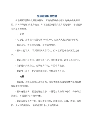 紧急避险反应方案